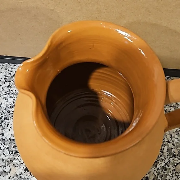 Vintage Clay Pitcher with Sun Design - Picture 3 of 4
